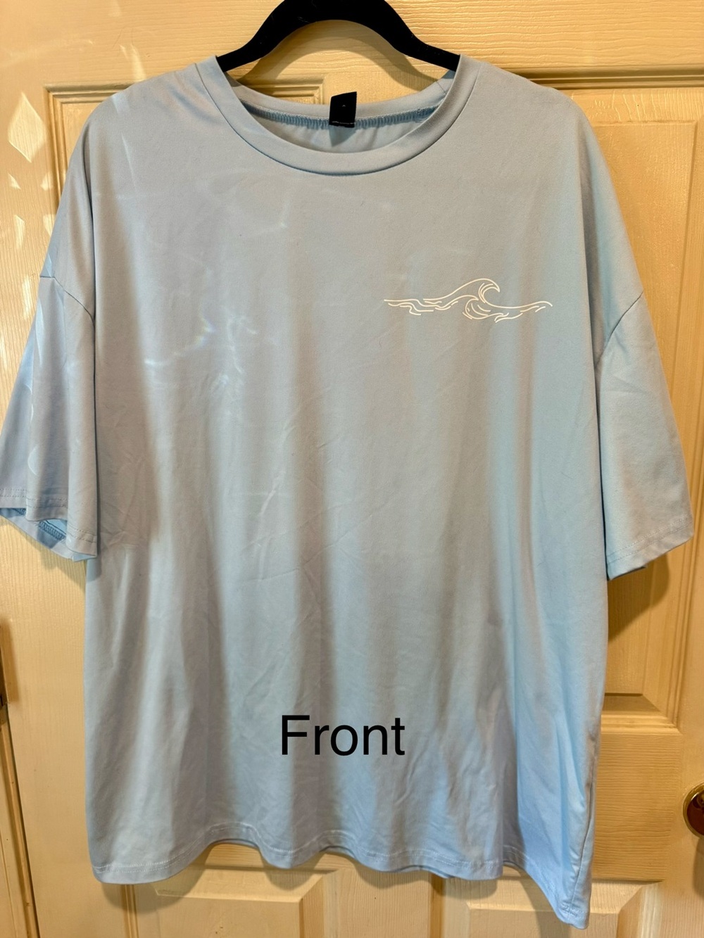 Women’s Light Blue Wave Graphic oversized T‑Shirt